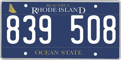 RI license plate 839508