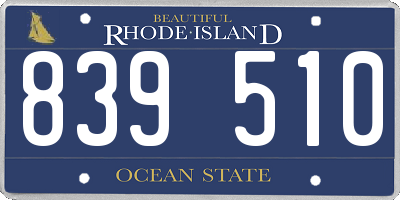 RI license plate 839510
