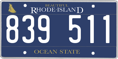 RI license plate 839511