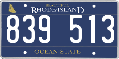 RI license plate 839513