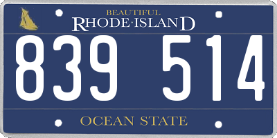 RI license plate 839514