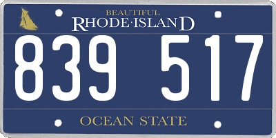 RI license plate 839517