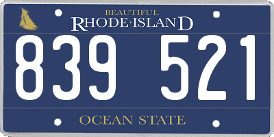 RI license plate 839521
