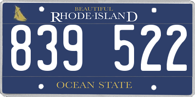 RI license plate 839522