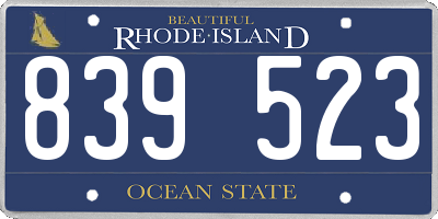 RI license plate 839523