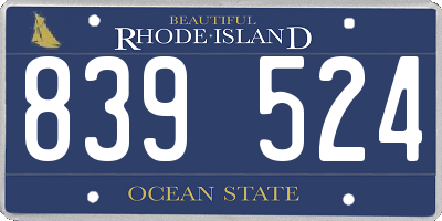RI license plate 839524