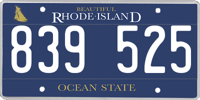 RI license plate 839525