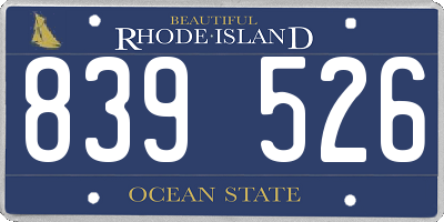 RI license plate 839526