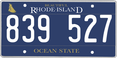 RI license plate 839527