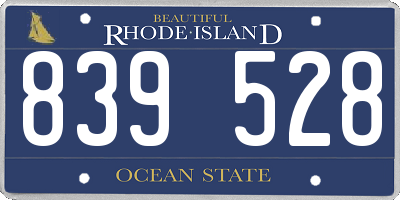 RI license plate 839528