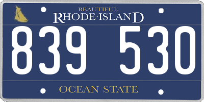 RI license plate 839530