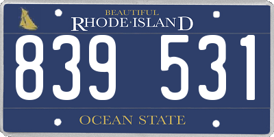 RI license plate 839531
