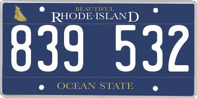 RI license plate 839532