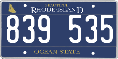 RI license plate 839535