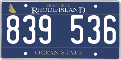 RI license plate 839536