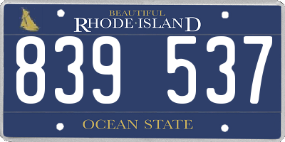 RI license plate 839537