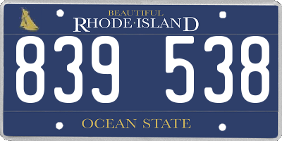 RI license plate 839538