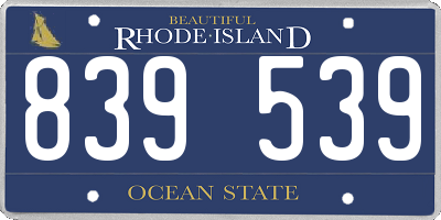 RI license plate 839539
