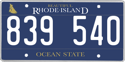 RI license plate 839540