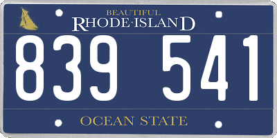 RI license plate 839541