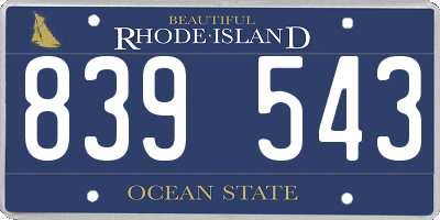 RI license plate 839543