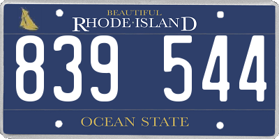 RI license plate 839544