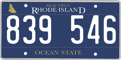 RI license plate 839546