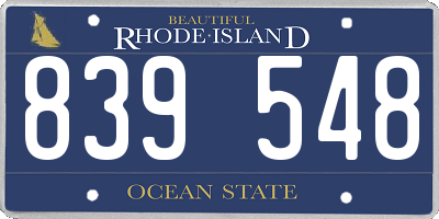 RI license plate 839548