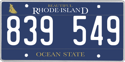 RI license plate 839549
