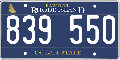 RI license plate 839550