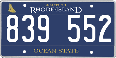 RI license plate 839552