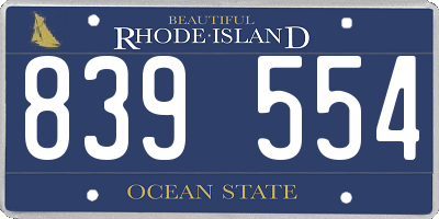 RI license plate 839554