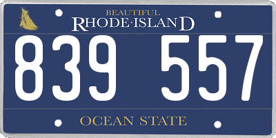 RI license plate 839557