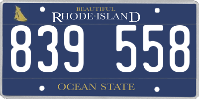 RI license plate 839558