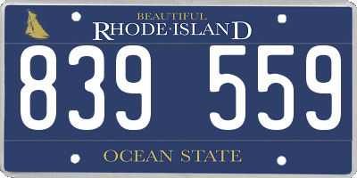 RI license plate 839559