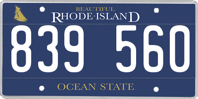 RI license plate 839560
