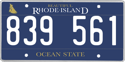 RI license plate 839561
