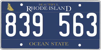 RI license plate 839563