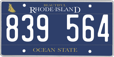 RI license plate 839564
