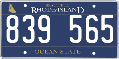 RI license plate 839565