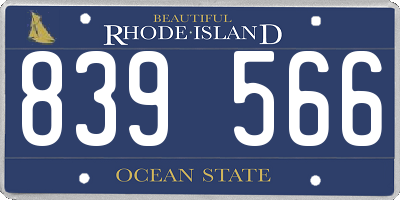 RI license plate 839566