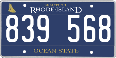 RI license plate 839568