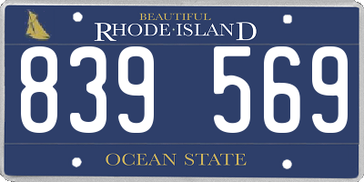 RI license plate 839569