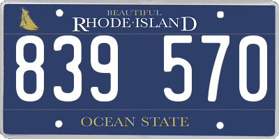 RI license plate 839570