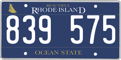 RI license plate 839575