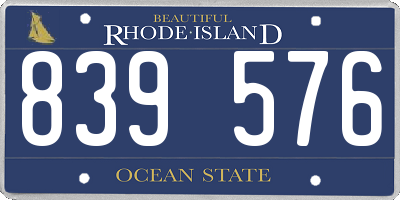 RI license plate 839576
