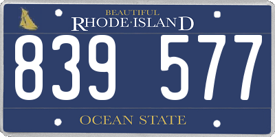 RI license plate 839577