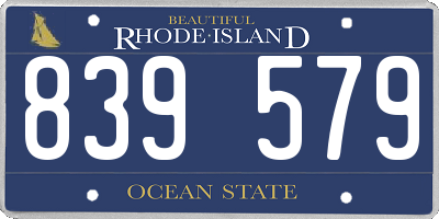 RI license plate 839579