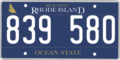 RI license plate 839580