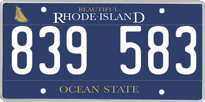 RI license plate 839583
